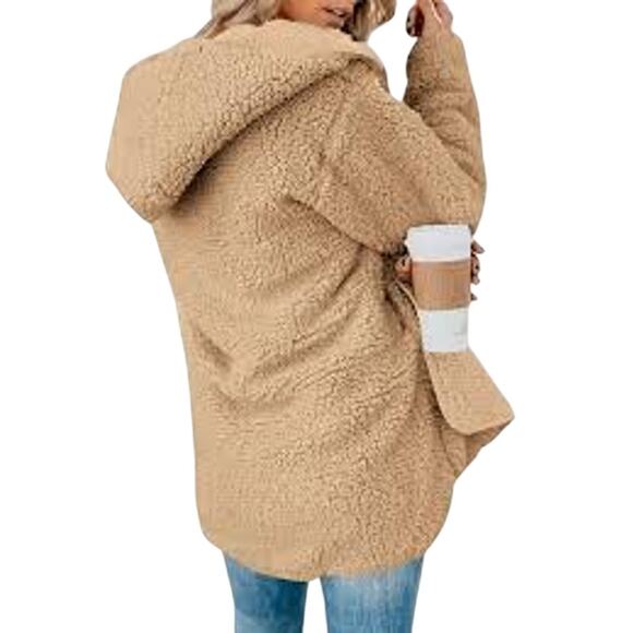 Cuddl Duds Double Faced Cozy Sherpa Hooded Wrap in Mocha – NEW, Size Medium - Picture 3 of 4